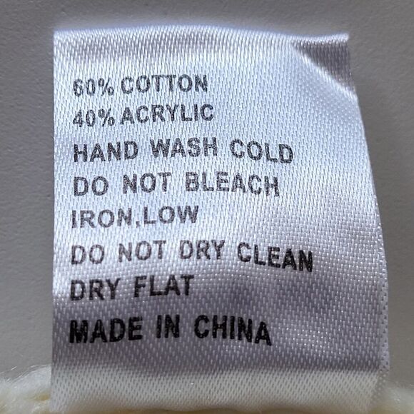 NEW POL Small  Off-White Cable Knit Sweater Vest V-Neck Cotton Blend Tie Back - Picture 14 of 15